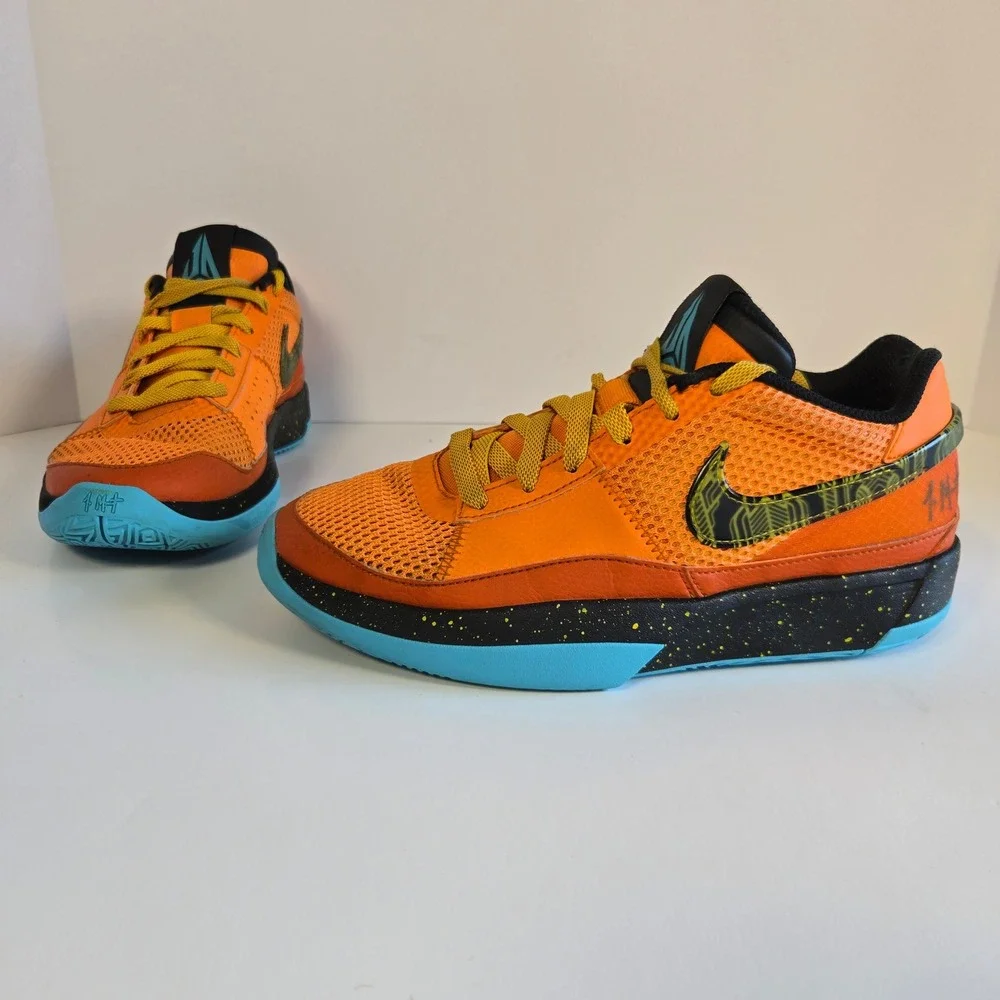 Nike Ja 1 Basketball Shoes Synthetic Youth 6Y Orange Blue FB8977-800